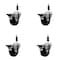 Service Caster 3.5'' Phenolic Swivel 7/8'' Expanding Stem Caster Set with Brake, 4PK SCC-EX20S3514-PHS-PLB-78-4 - alternate 1